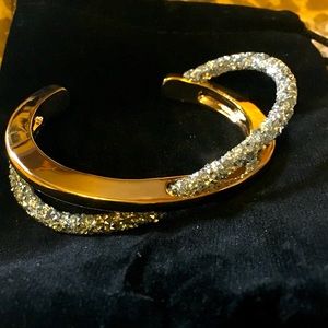 Goldtone and Swarovski Crystal Cuff